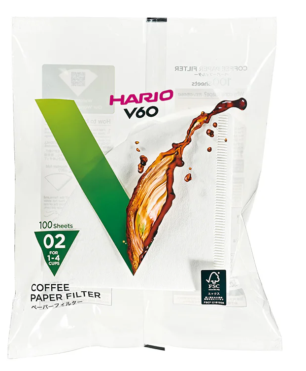 Hario V60 Coffee Filter Papers Size 02 - 100 Pack Bag